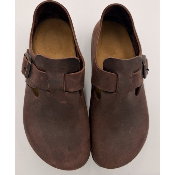Birkenstock London Oiled Leather Clogs Women US 6–6.5 EU 37 Brown - Picture 5 of 11